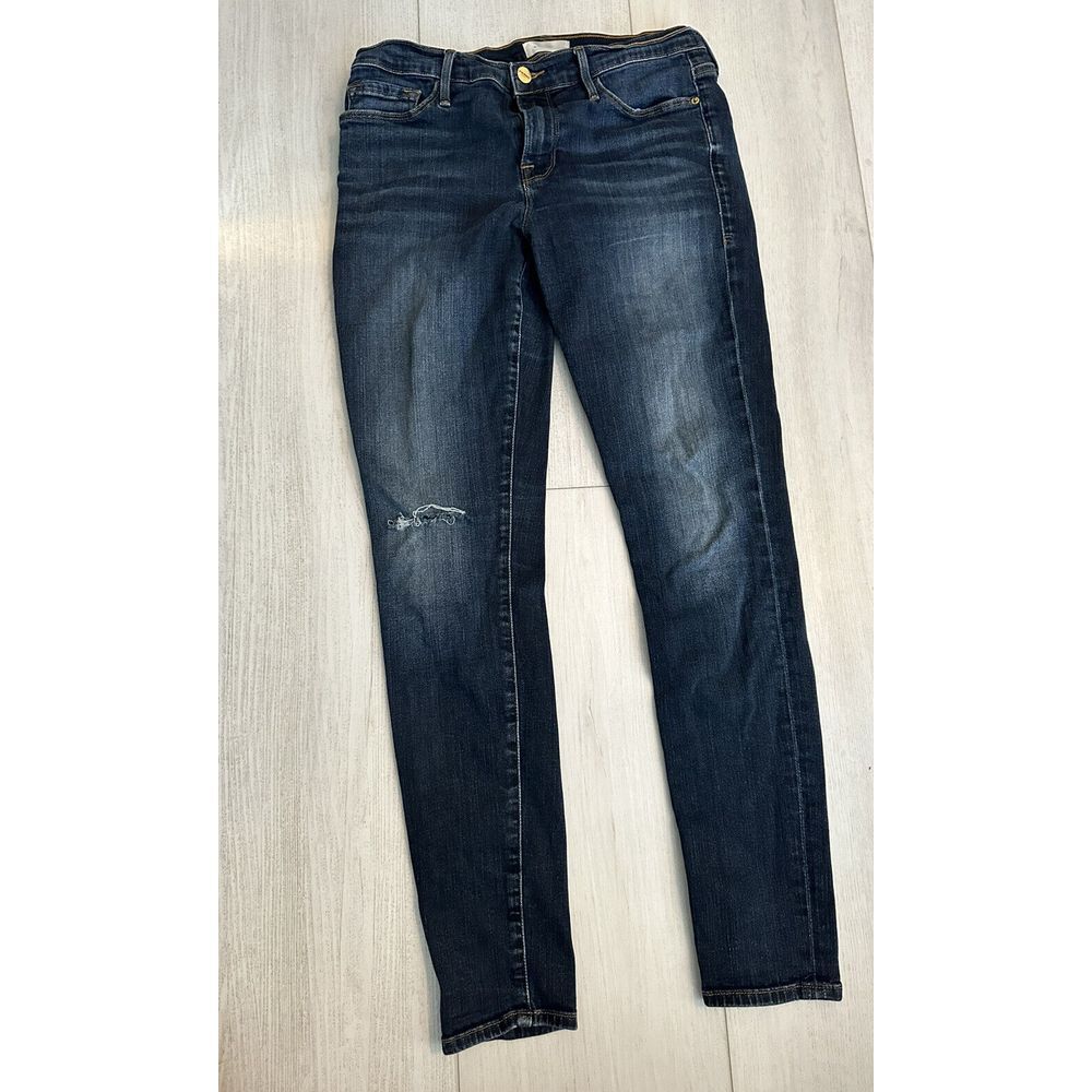 FRAME Le Skinny de Jeanne Jeans‎ Wellington Wash LSJ132 Size 29 Ripped
